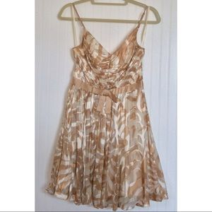 Arden B Champagne mini dress slightly pleated